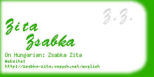 zita zsabka business card